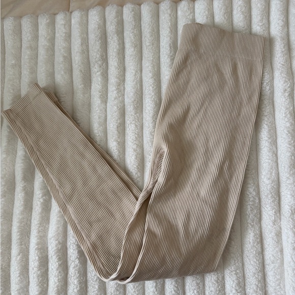 Zara Pants - Zara Ribbed Beige Leggings